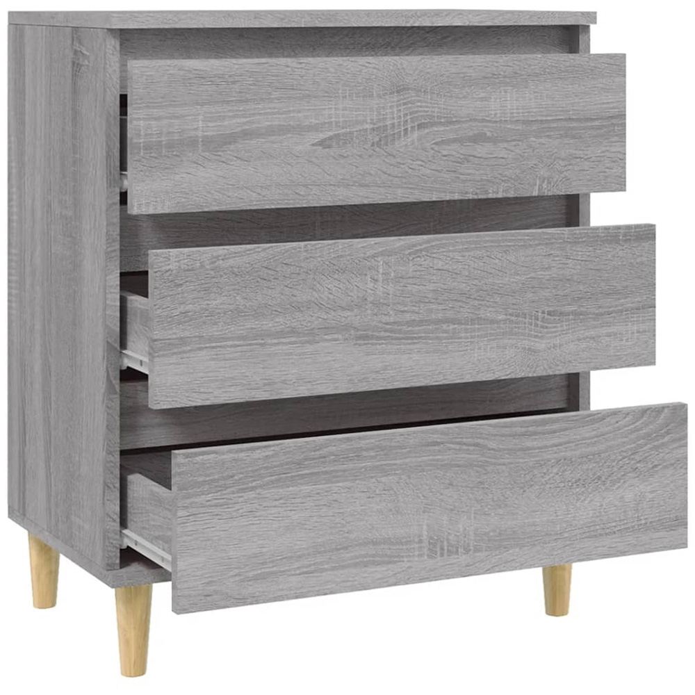 vidaXL 3 Drawer Grey Sonoma Sideboard Image 6