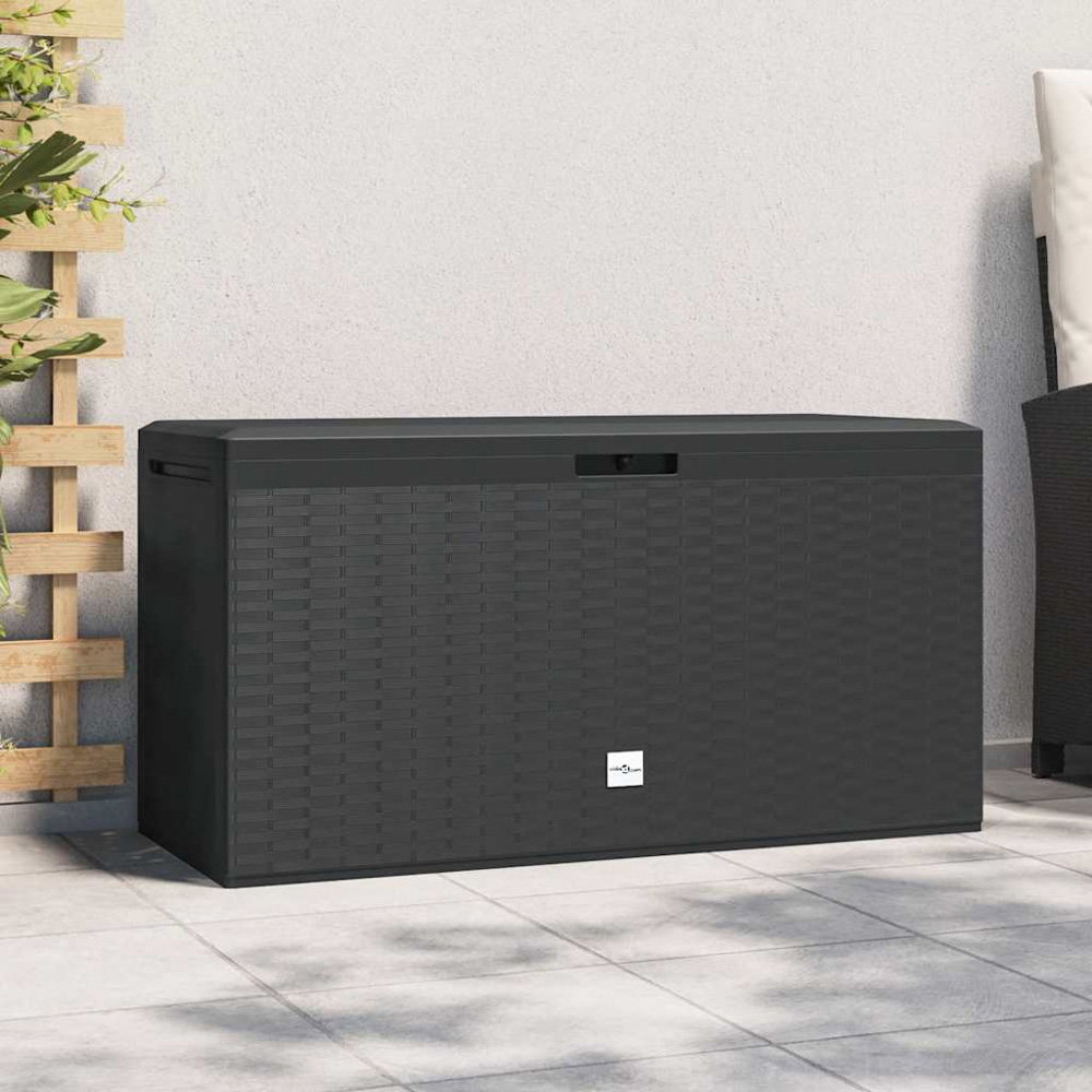 vidaXL 290L Anthracite Polypropylene Garden Storage Box Image 2
