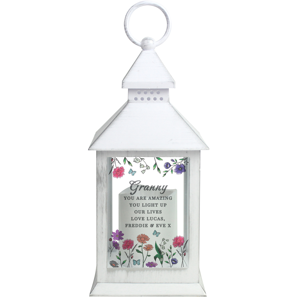 Personalised Memento Personalised Wild Flowers LED Lantern Image 1
