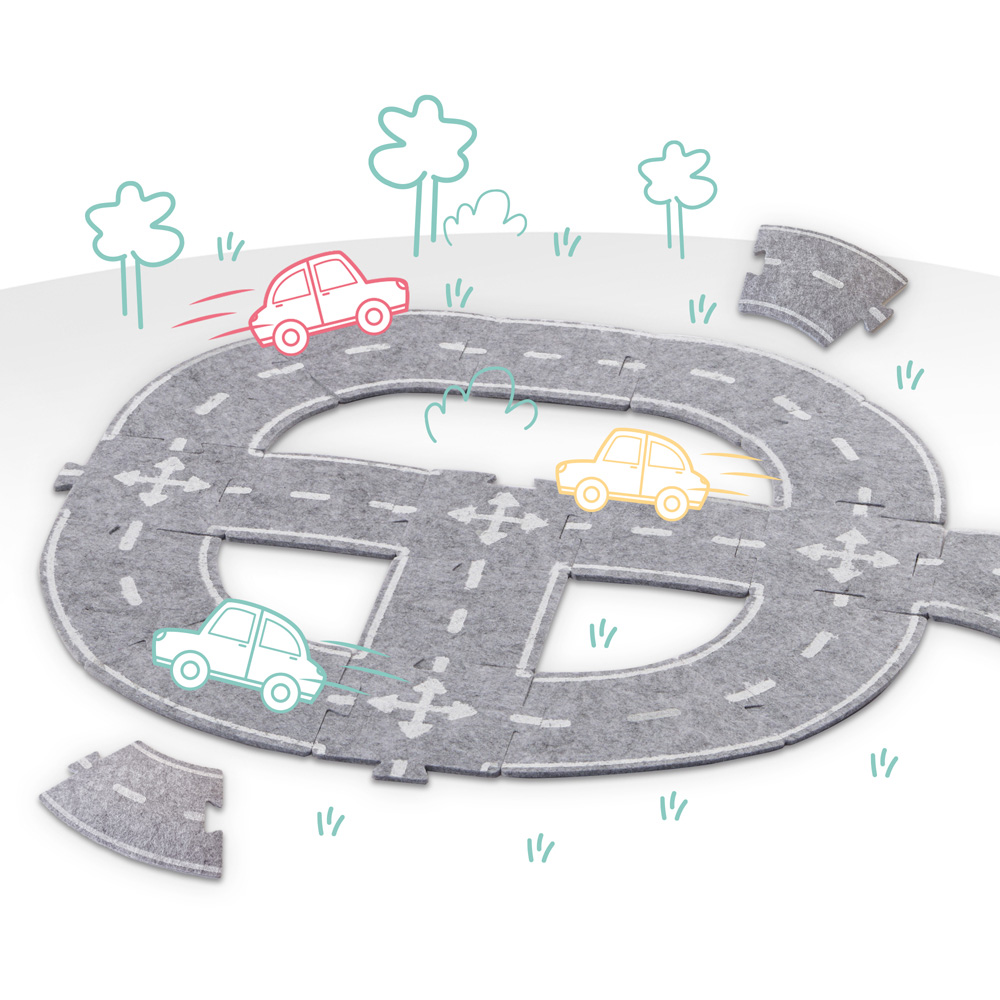 SES Creative Tiny Talents 20-Piece Felt Road Circuit Set Image 2