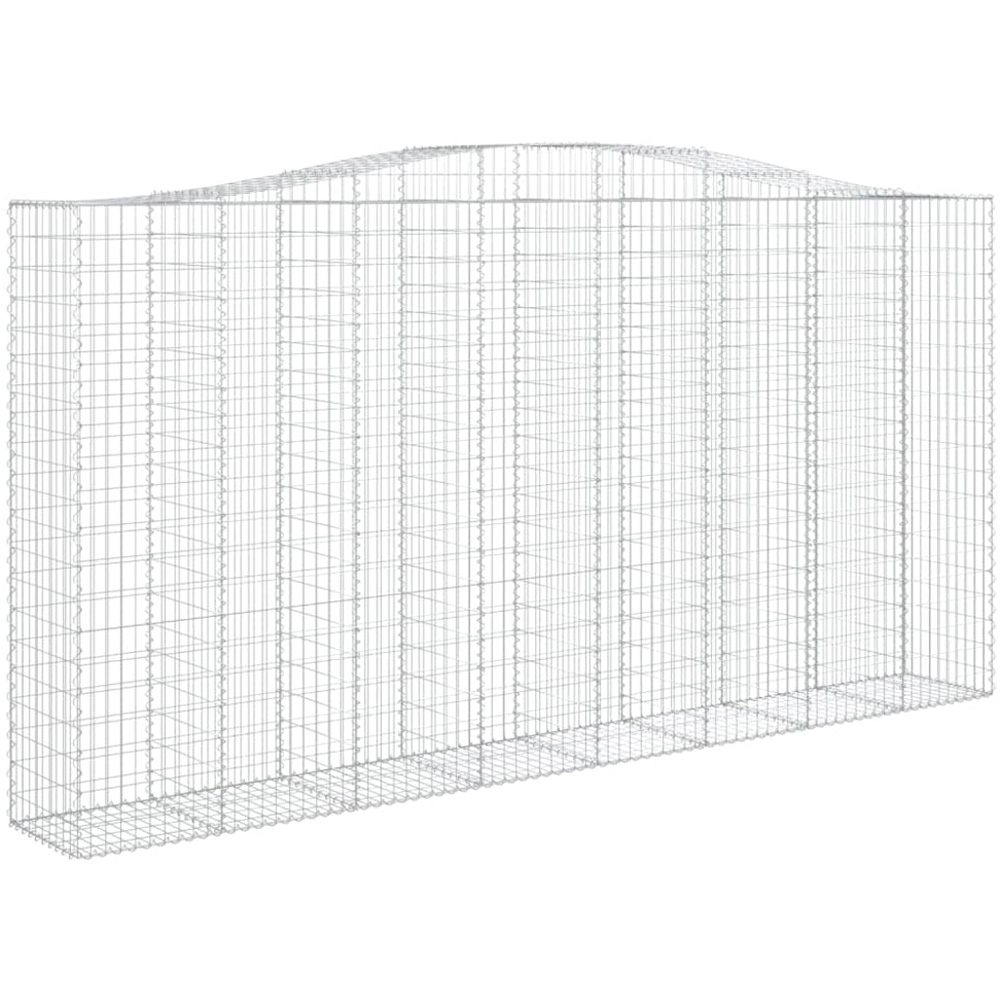 vidaXL Silver Galvanised Iron Arched Gabion Basket 400 x 50 x 200/220cm Image 1