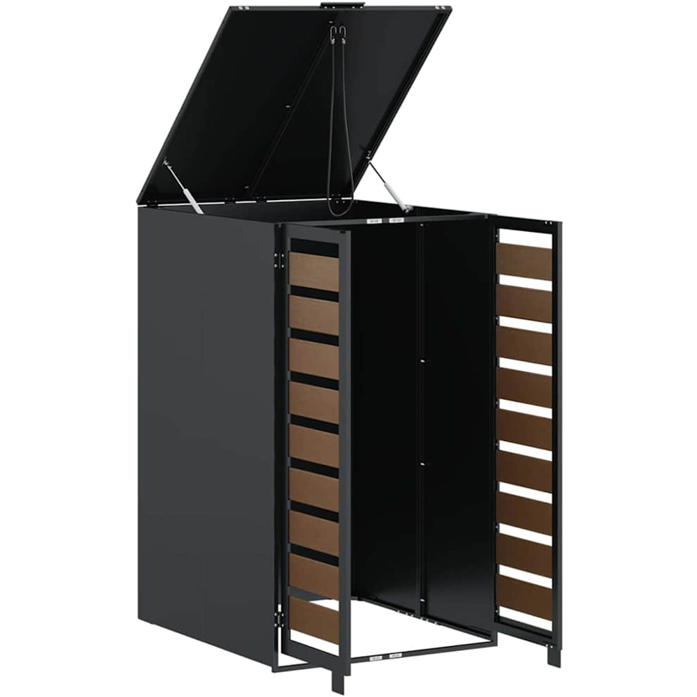 vidaXL Anthracite and Brown Wheelie Bin Storage Shed Image 5