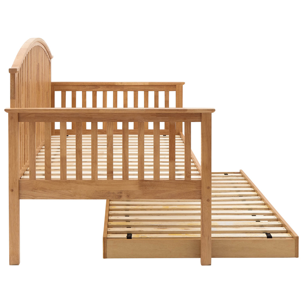 GFW Madrid Single Oak Wood Wooden Day Bed with Trundle Image 8