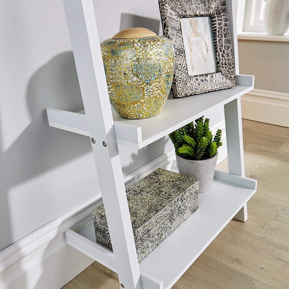 Home Source 5 Shelf White Ladder Storage Unit Image 5