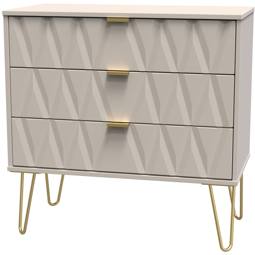 Crowndale Diamond 3 Drawer Matt Kashmir Chest of Drawers Image 2