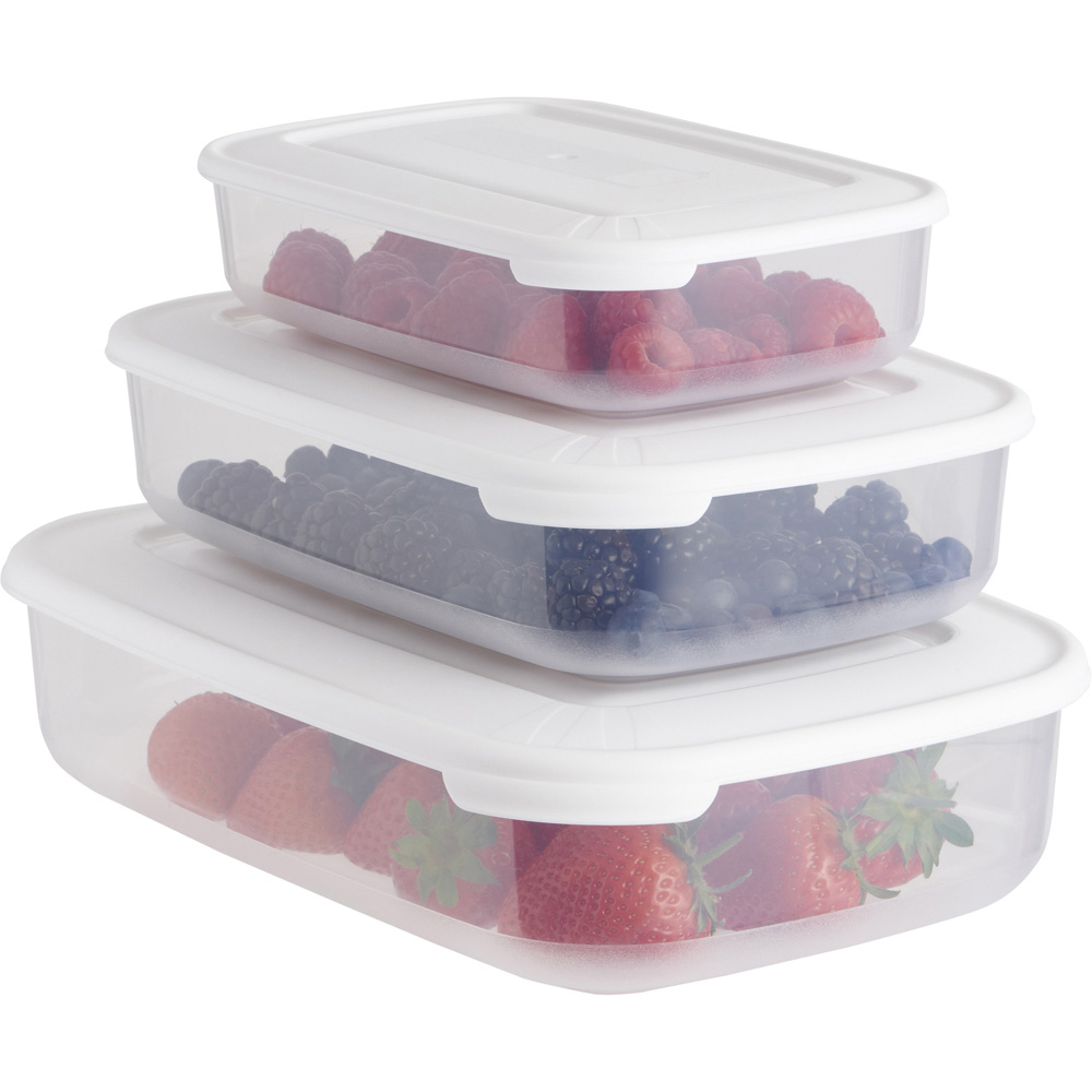 Wilko Rectangular Food Storage Box 3 Pack Wilko