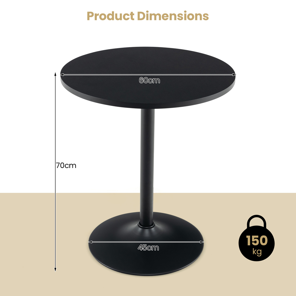 Costway 2 Seater Round Dining Table Black Image 9