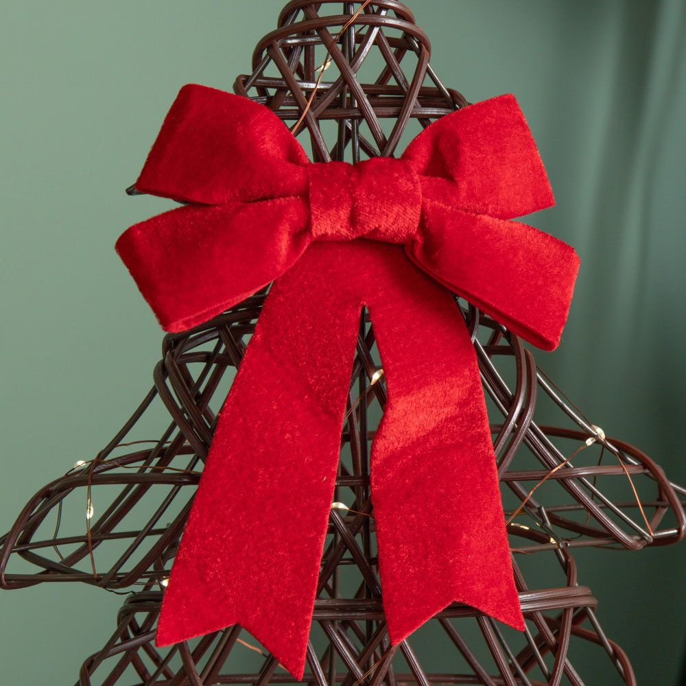 Samuel Alexander 60 Warm White LED Battery Operated Light-Up Christmas Tree with Red Bow 60cm Image 4