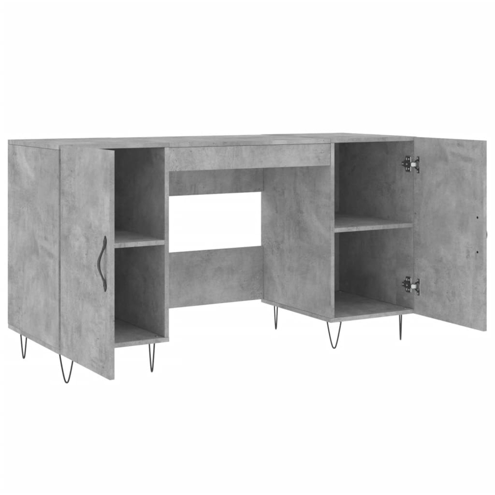 vidaXL 2 Door Computer Desk Concrete Grey Image 5