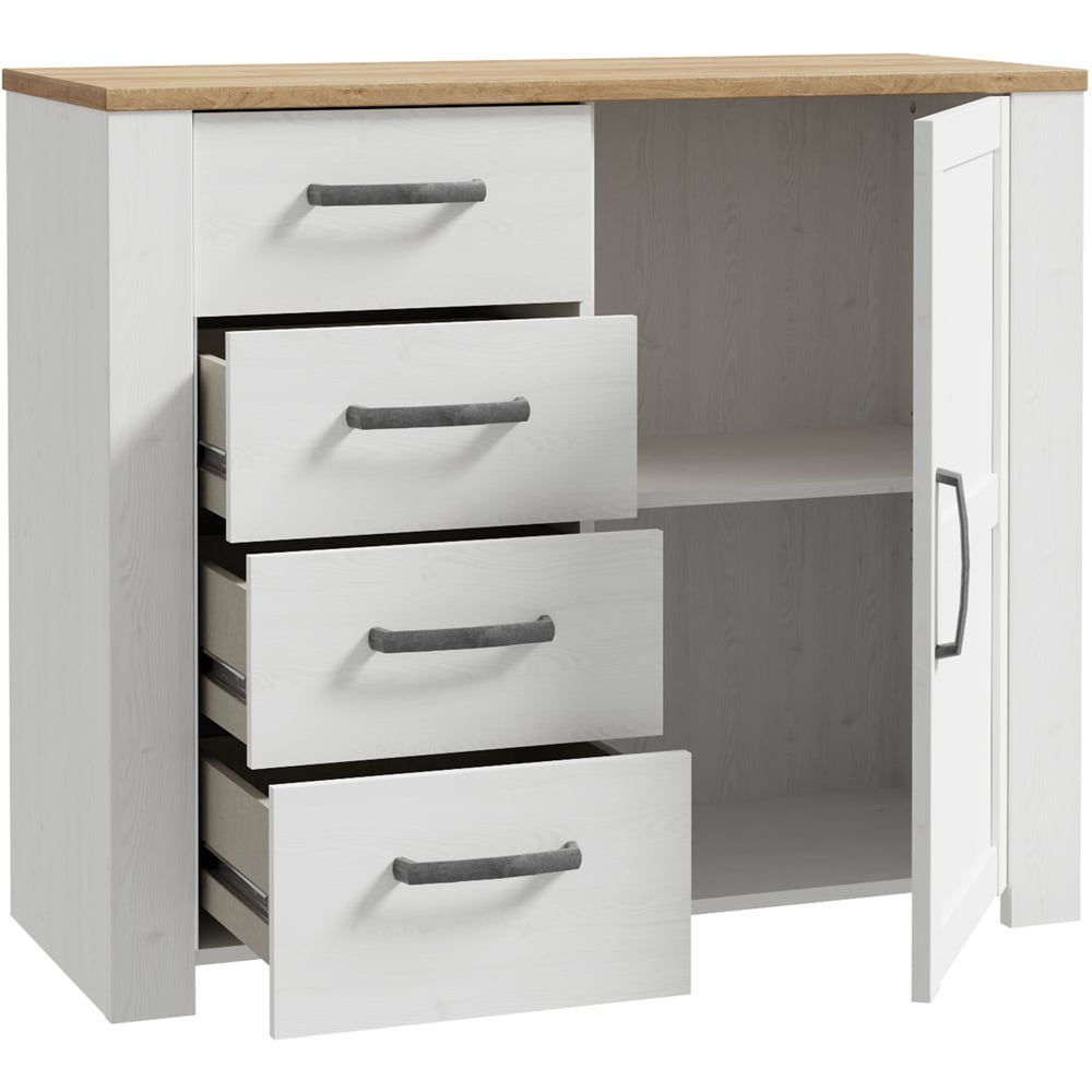 Florence Single Door 4 Drawer Riviera Oak and Navy Chest of Drawers Image 4