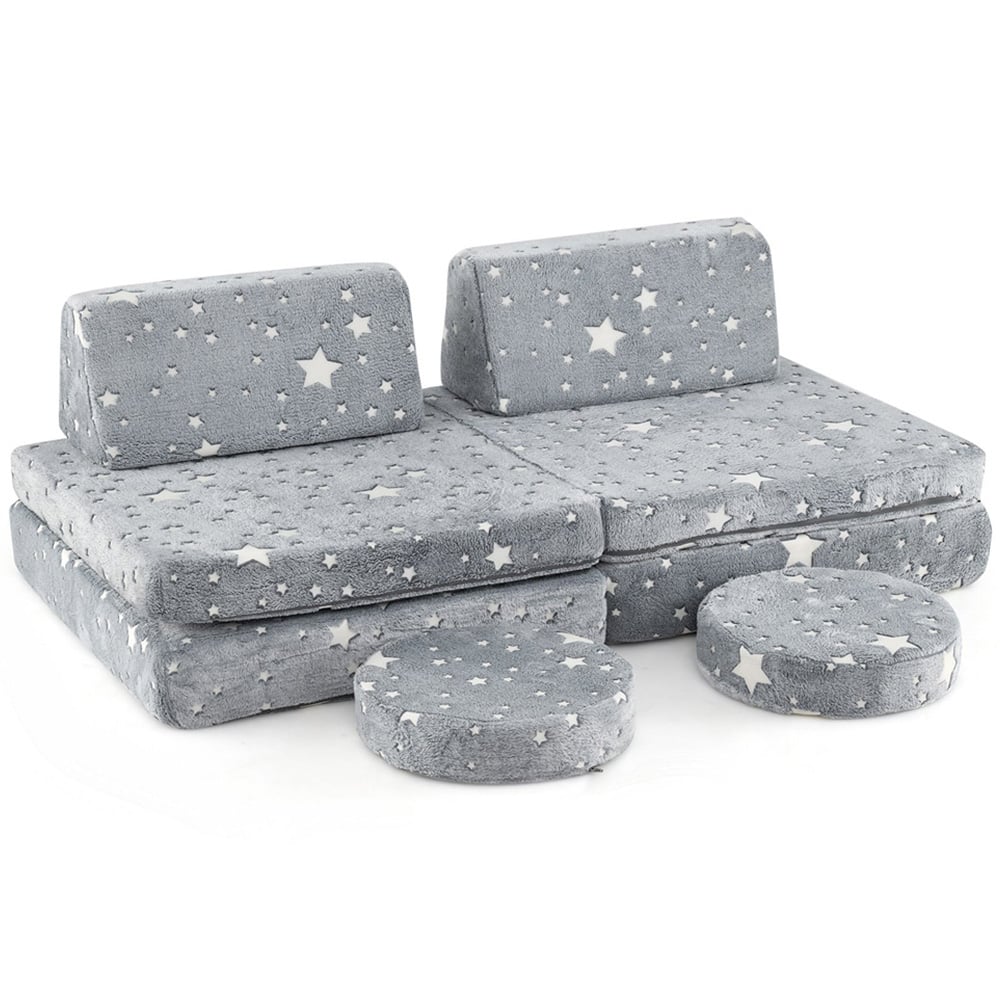 Costway Glow in the Dark Kids Play Couch Set Image 2