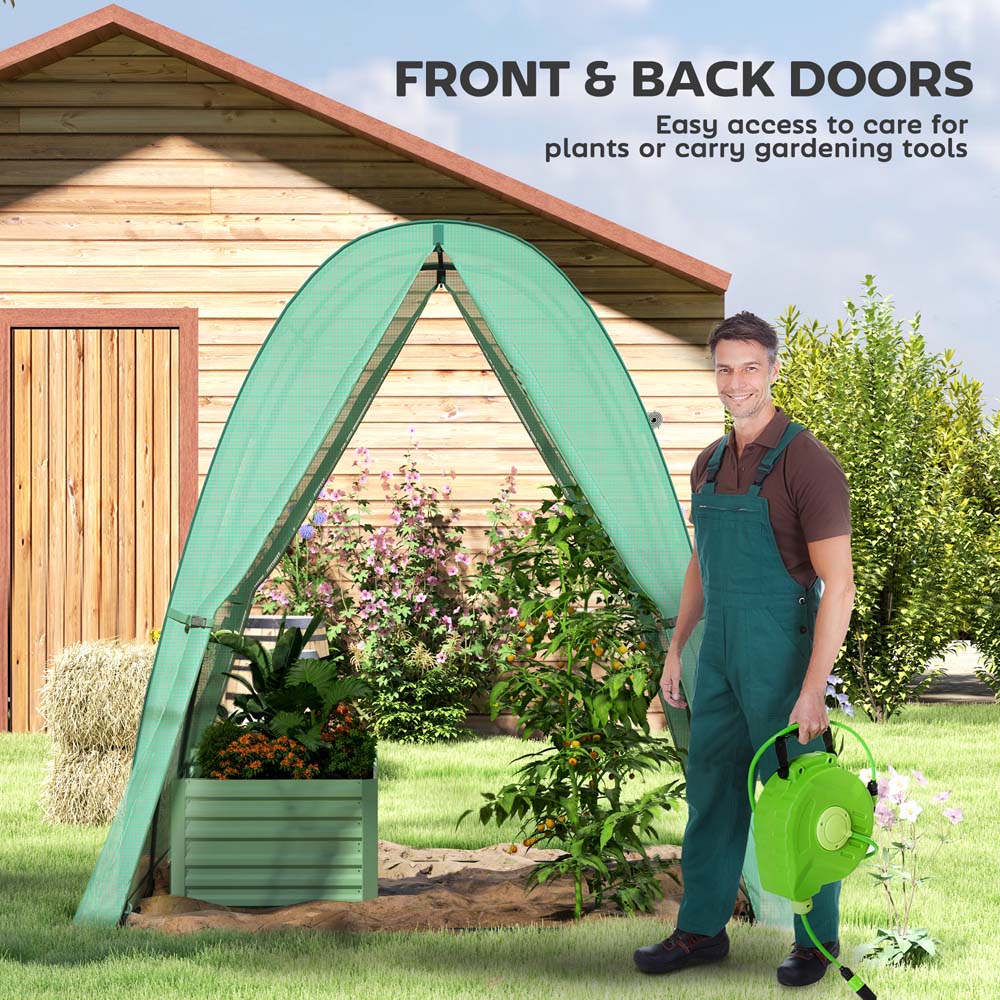 Outsunny 2 Door Green Portable 5.9 x 5.9ft Greenhouse Image 6