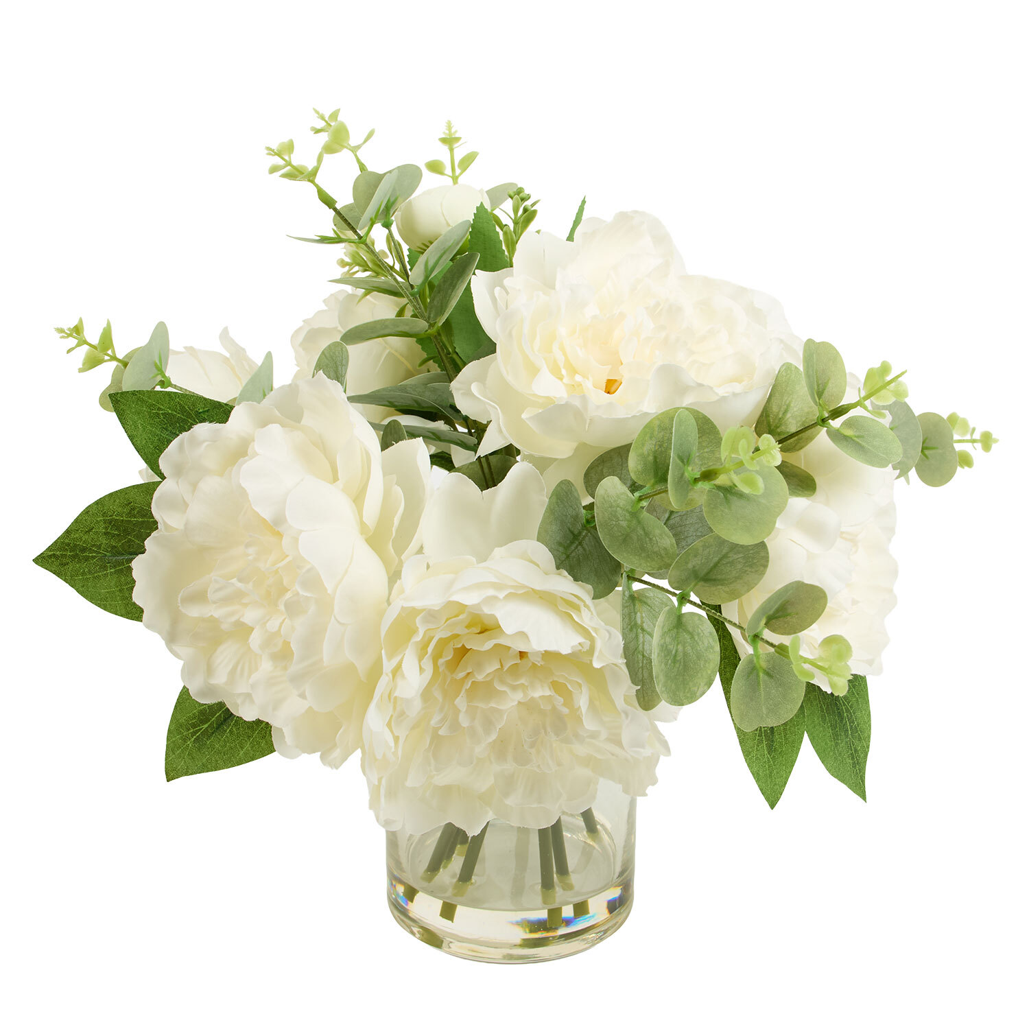 Peony and Rose Vase Arrangement Cream Image 3