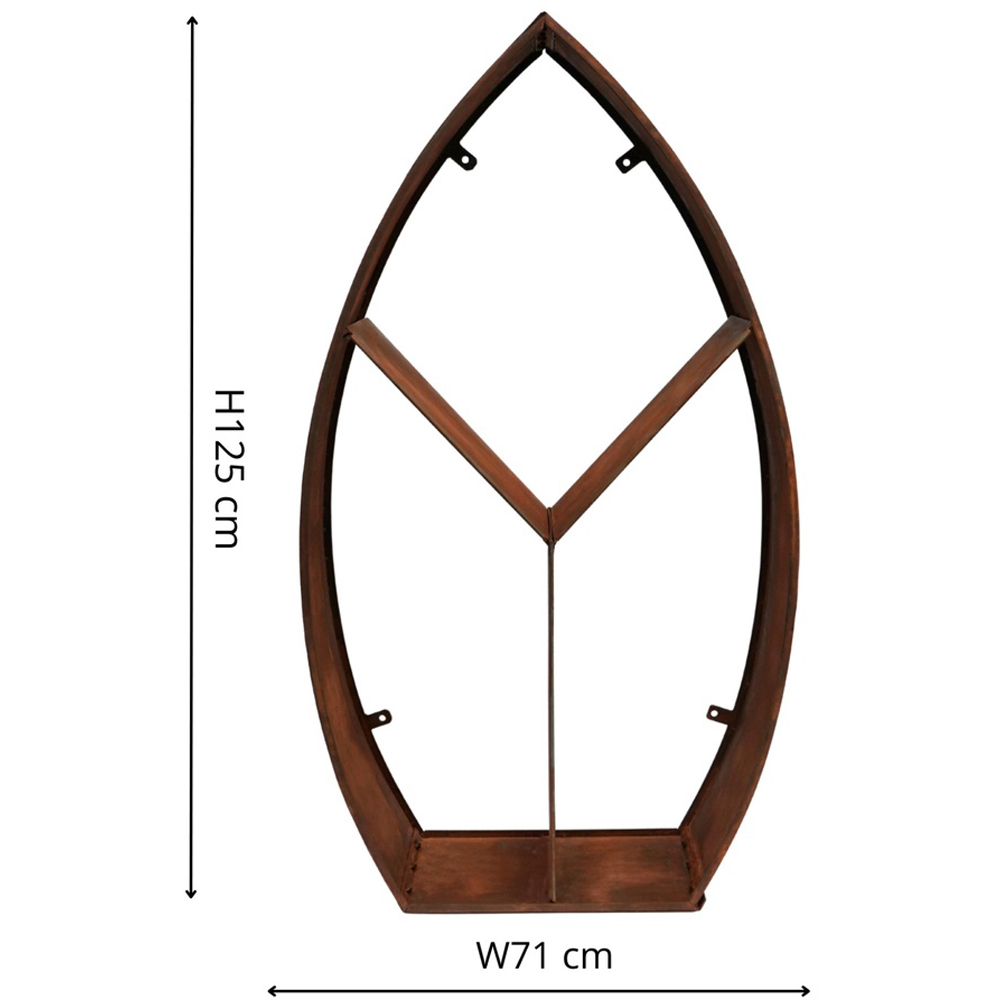 Ivyline Natural Rust Leaf Arch Sculptural Garden Log Storage 125 x 71cm Image 2