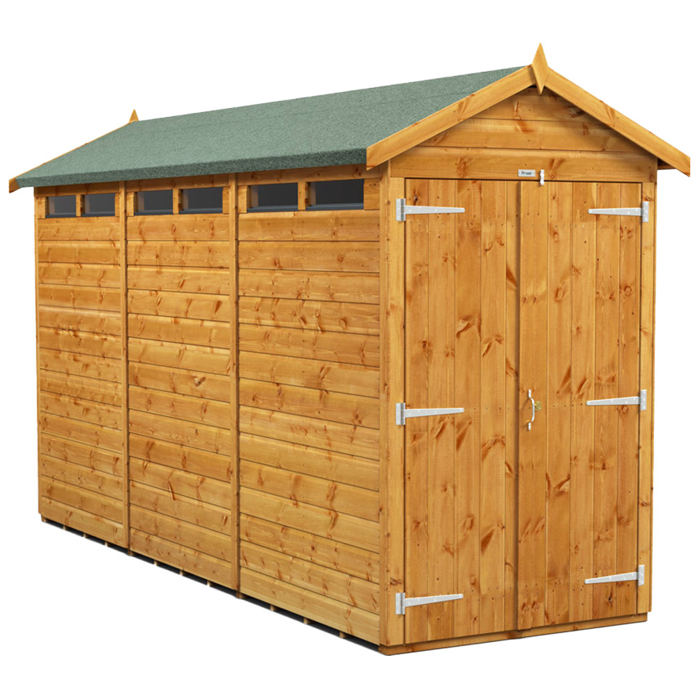 Power Sheds 12 x 4ft Double Door Apex Security Shed Image 1