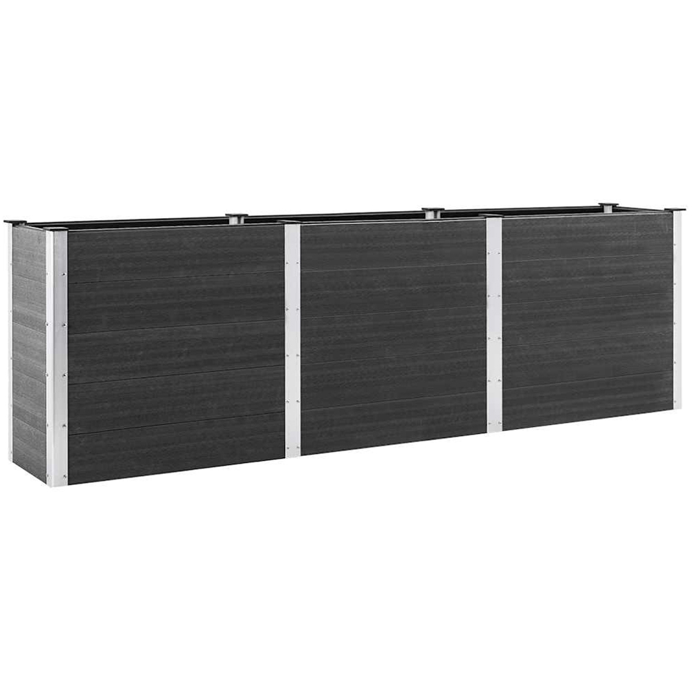 vidaXL Grey Wood Plastic Composite Raised Garden Bed 300 x 50 x 91cm Image 1