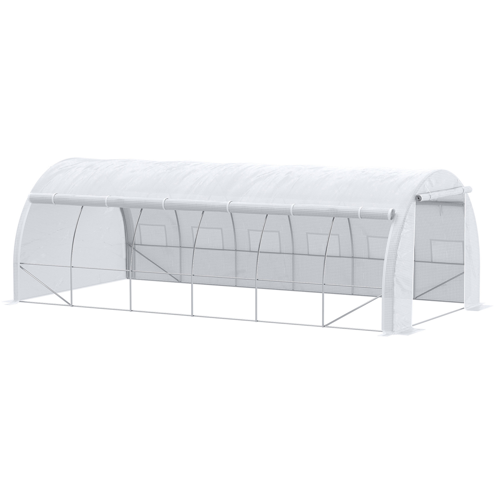 Outsunny White 10 x 19.6ft Polytunnel Greenhouse Image 3