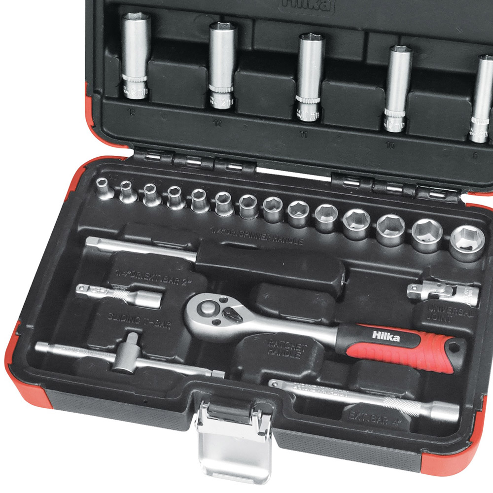 Hilka 25 Piece 1/4 Drive Metric Socket Set Wilko