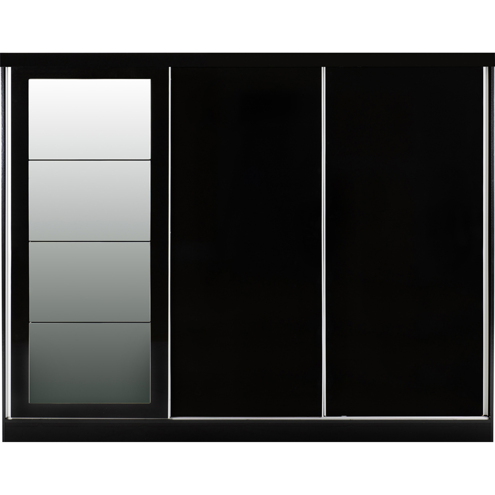 Seconique Nevada 3 Door Black Sliding Wardrobe Image 6