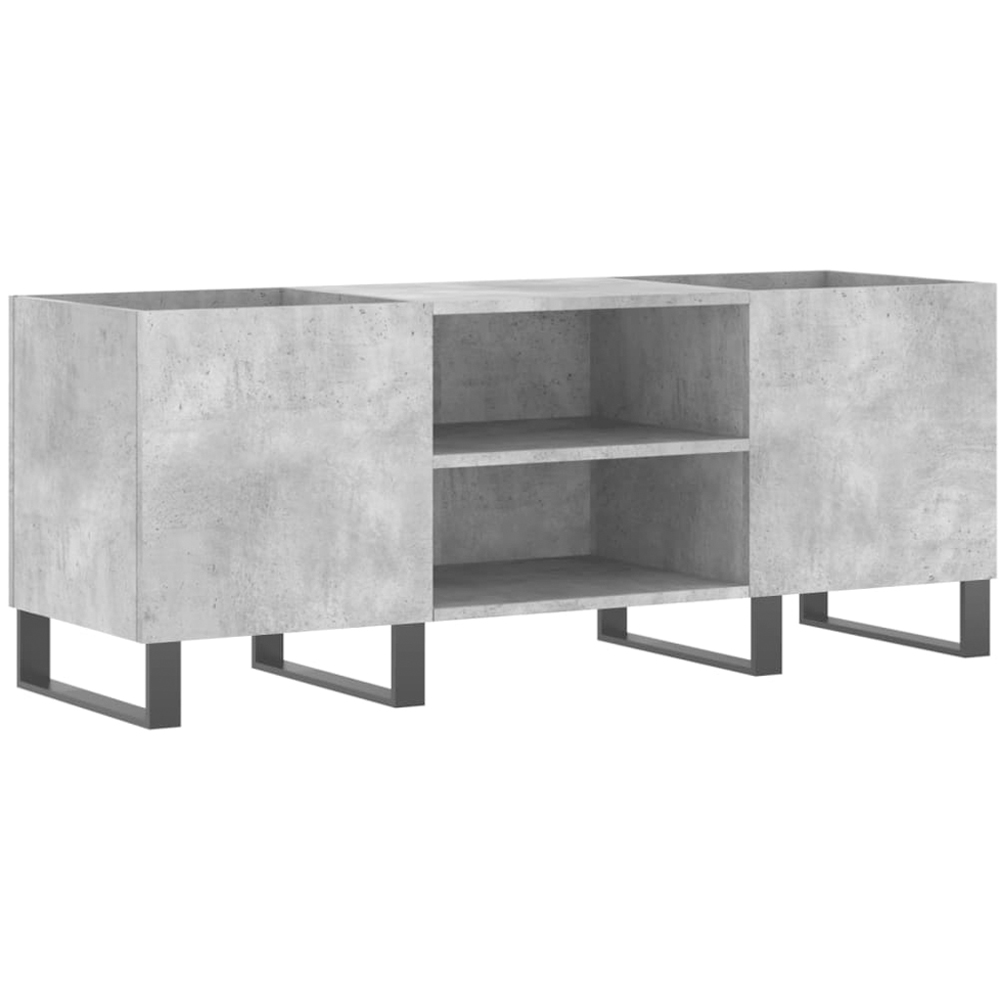 vidaXL 2 Shelf Concrete Grey Record Cabinet Image 2