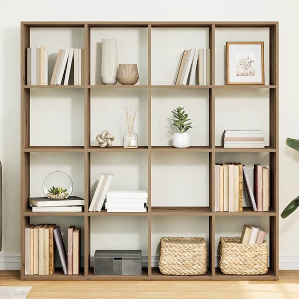vidaXL 16 Shelf Artisan Oak Bookcase Image 1