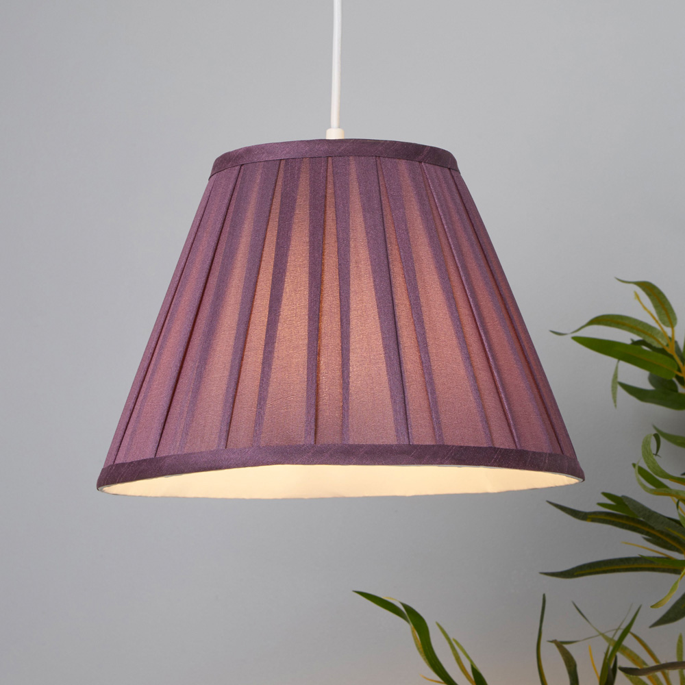Lighting Collection Barnes Plum Pleated Tapered Lamp Shade 30cm Image 2