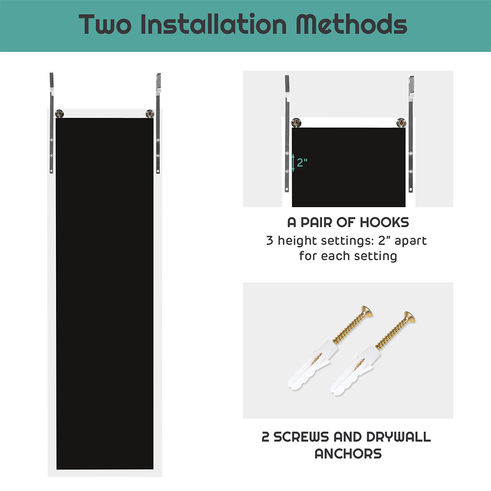 Costway White Full Body Wall Mounted Dressing Mirror Image 8