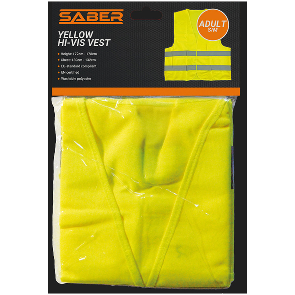 Saber Adult Hi-Vis Vest Yellow Image 2