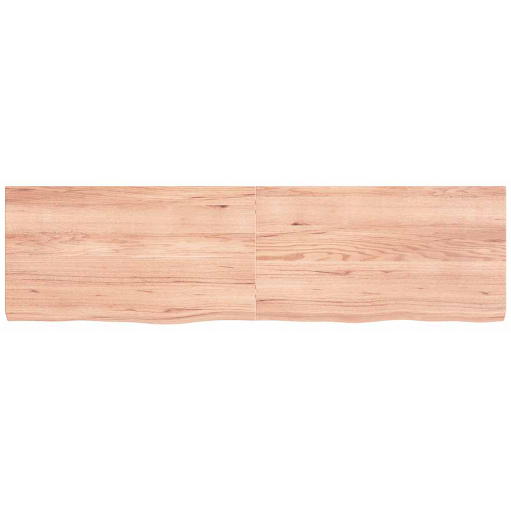 vidaXL 180cm Light Brown Treated Solid Oak Wood Floating Wall Shelf Image 2