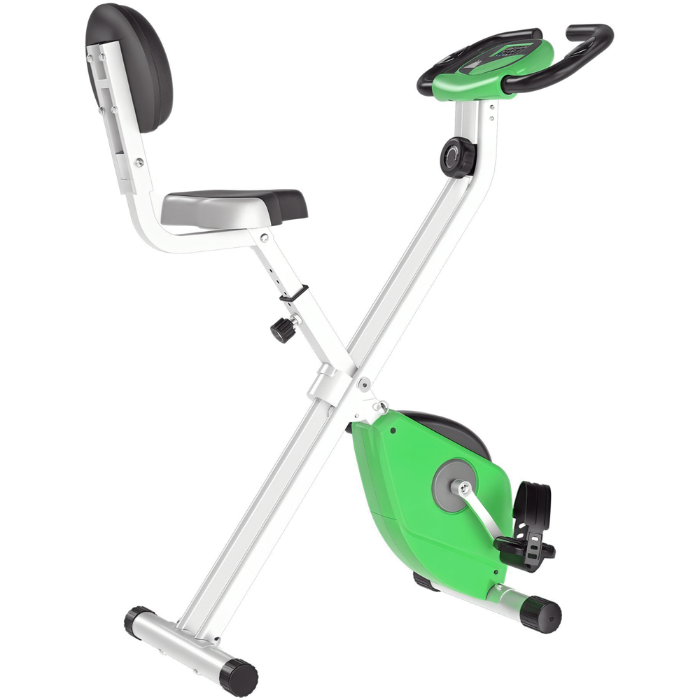 HOMCOM Green Adjustable Seat Magnetic Resistance Foldable Exercise Bike Image 1