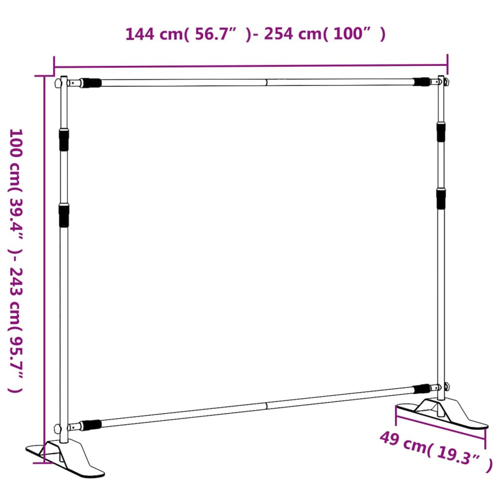 Walplus 8 x 8ft Black Steel Backdrop Stand  Image 9