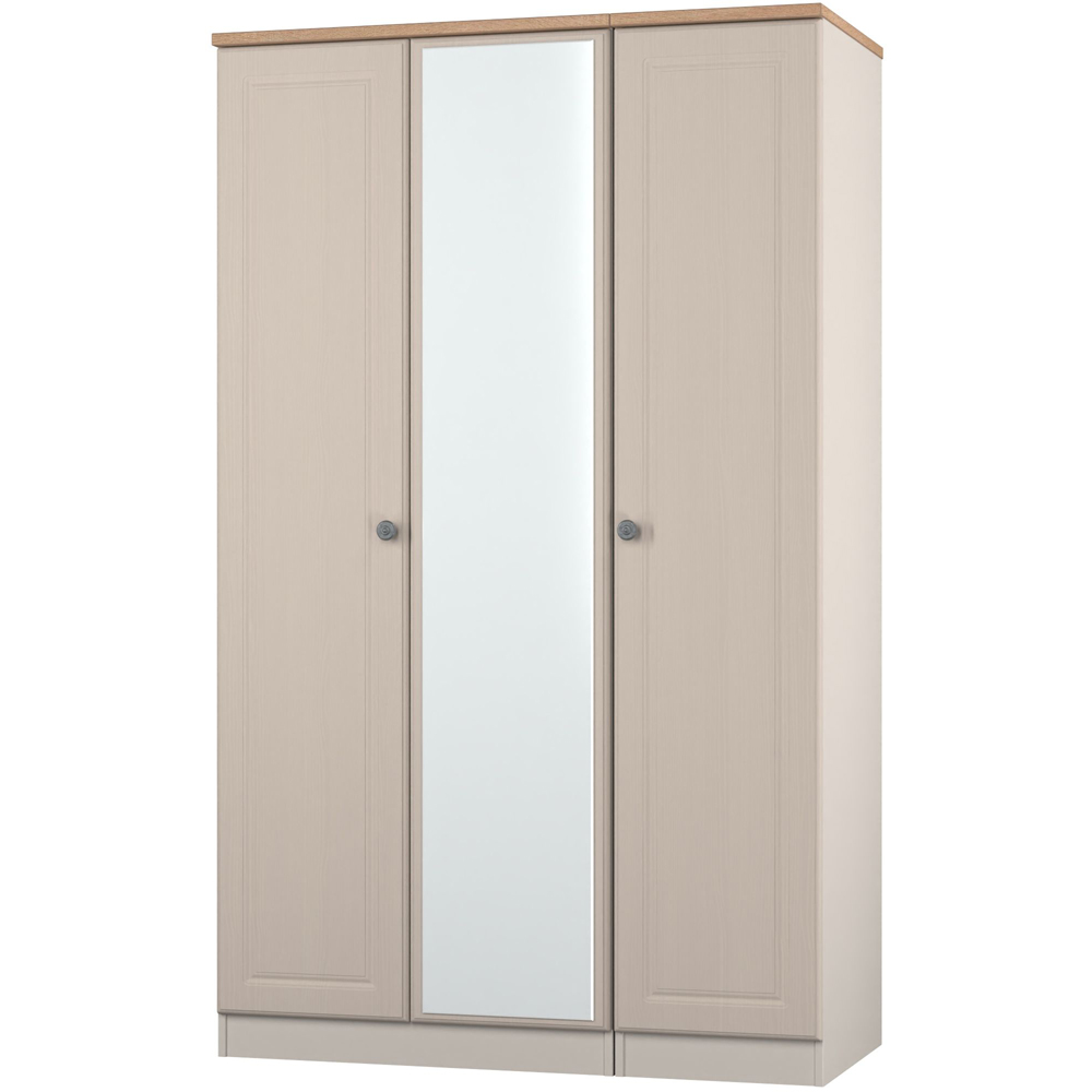 Crowndale Norfolk 3 Door Kashmir Ash and Bardolino Oak Mirror Wardrobe Ready Assembled Image 3