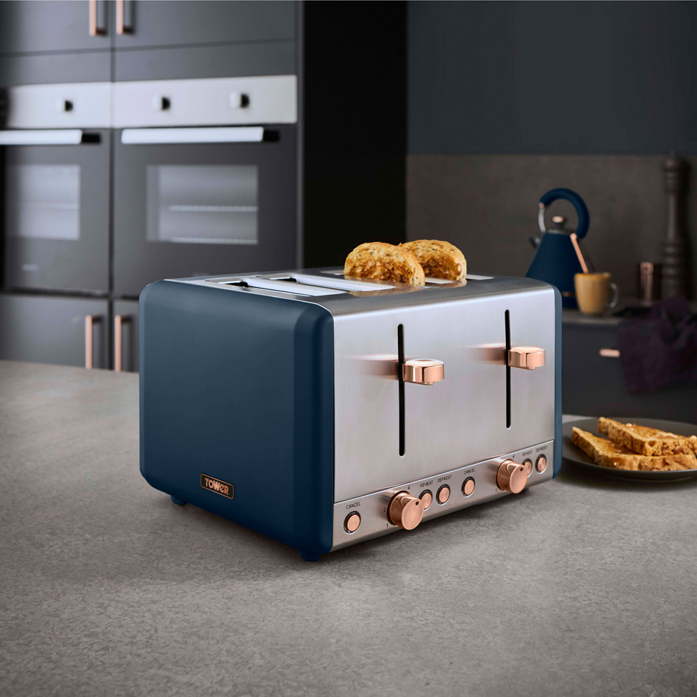 Tower Cavaletto EEJB222 Blue 20L Microwave with 4 Slice Toaster and 1.7L Kettle Set Image 2