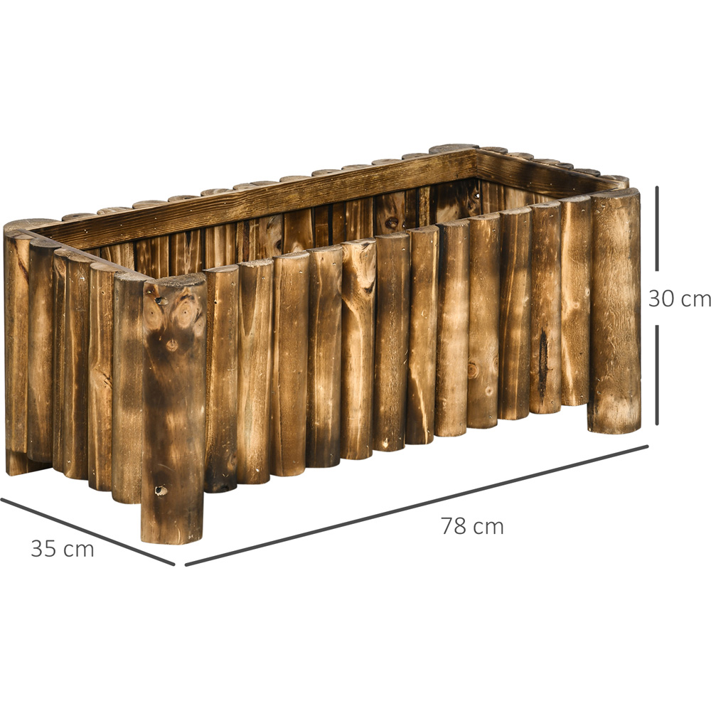 Outsunny Wooden Rectangular Raised Bed Planter 30 x 35 x 78cm Image 8