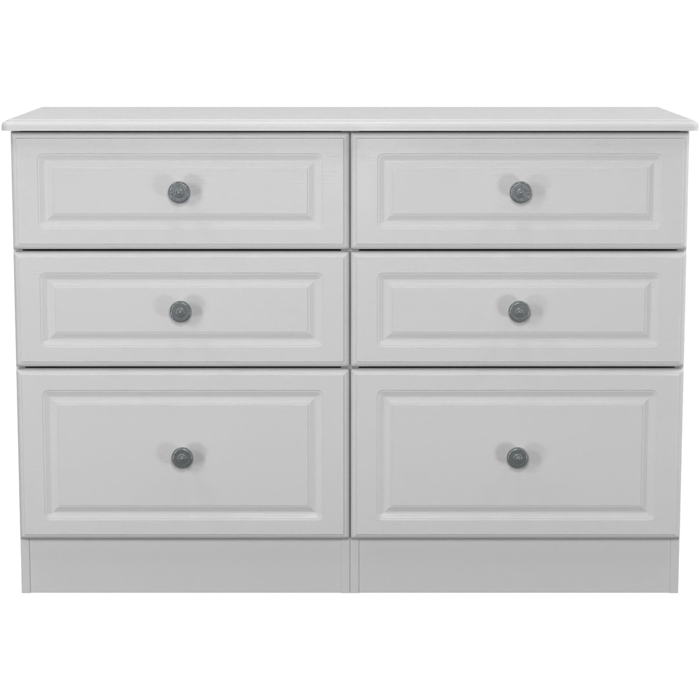 Crowndale Pembroke 6 Drawer Grey Ash Wide Chest of Drawers Ready Assembled Image 2