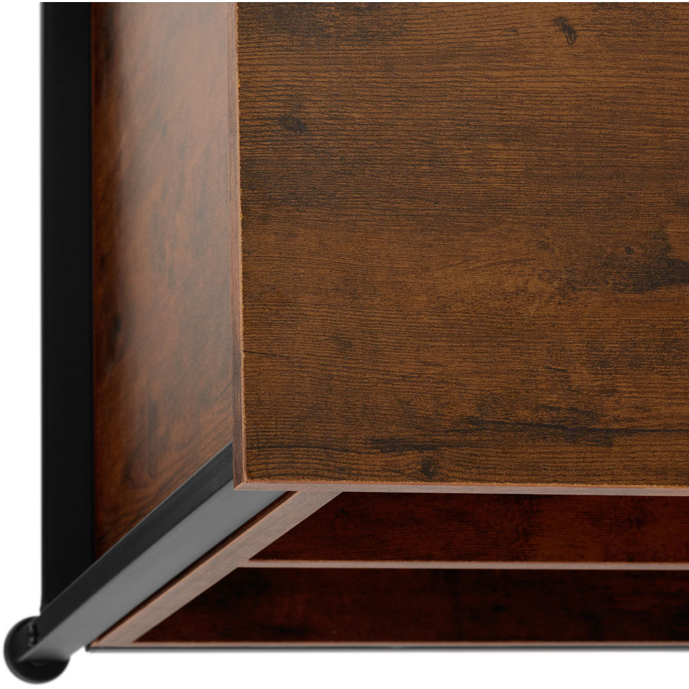 tectake Navan 4 Shelf Dark Rustic Wooden TV Unit with 4 Cable Cutouts Image 7