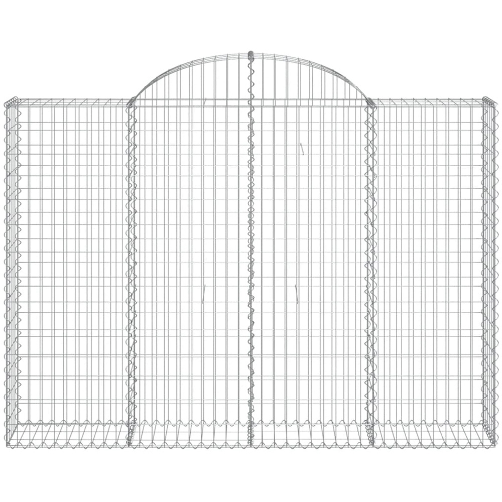 vidaXL Silver Galvanised Iron Arched Gabion Basket 200 x 30 x 140/160cm 4 Pack Image 4
