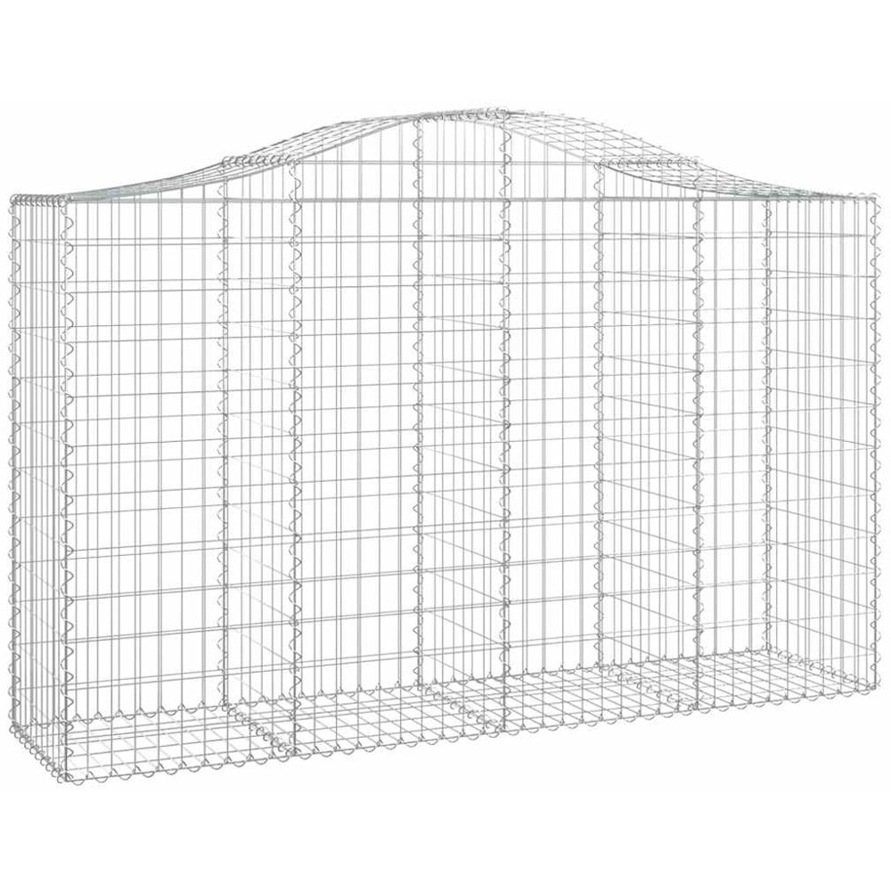 vidaXL Silver Galvanised Iron Arched Gabion Basket 200 x 50 x 120/140cm 10 Pack Image 1