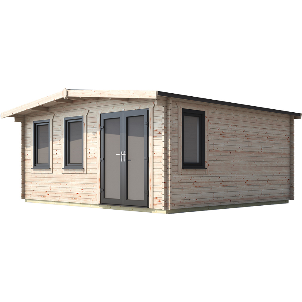 Power Sheds 16 x 16ft Right Double Door Chalet Log Cabin Image 1