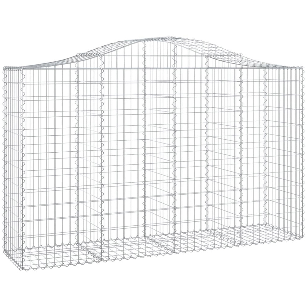 vidaXL Silver Galvanised Iron Gabion Basket 200 x 50 x 120/140cm 12 Pack Image 1