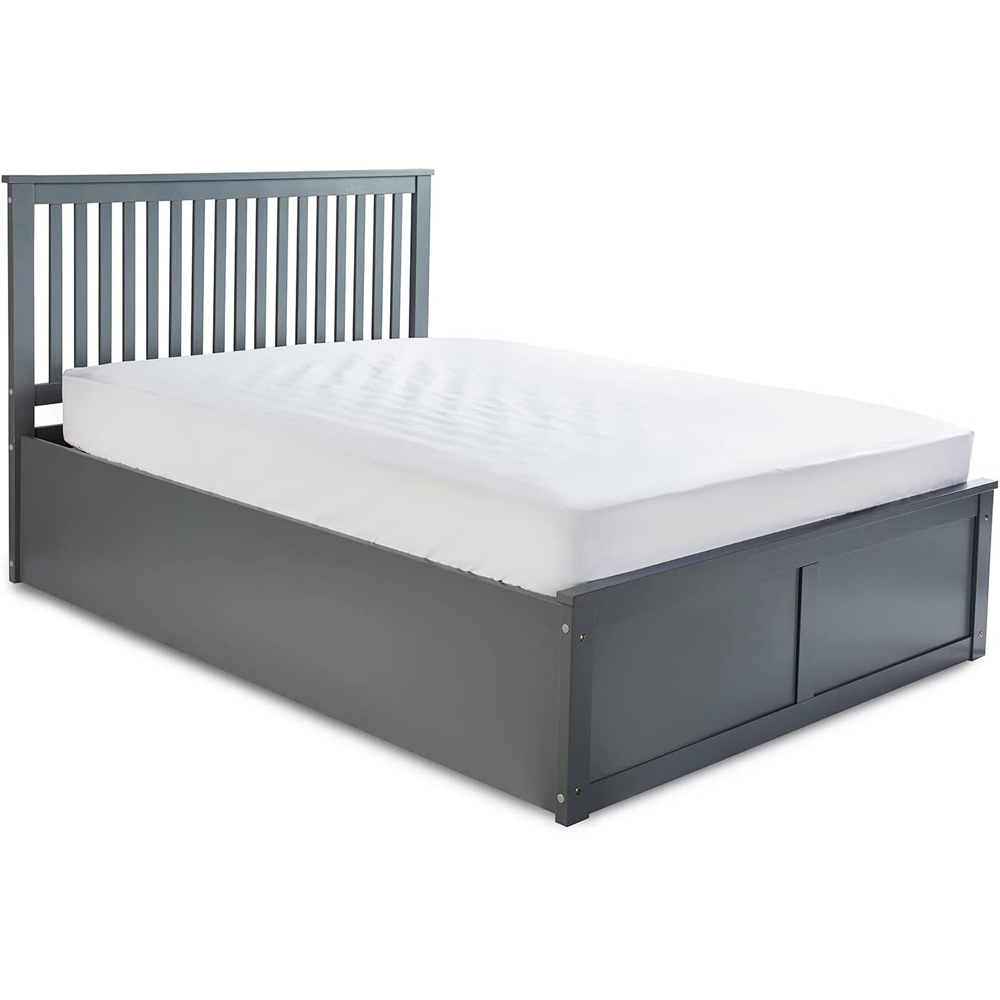 Home Treats King Size Grey Wooden Ottoman Bed with Mattress Image 3