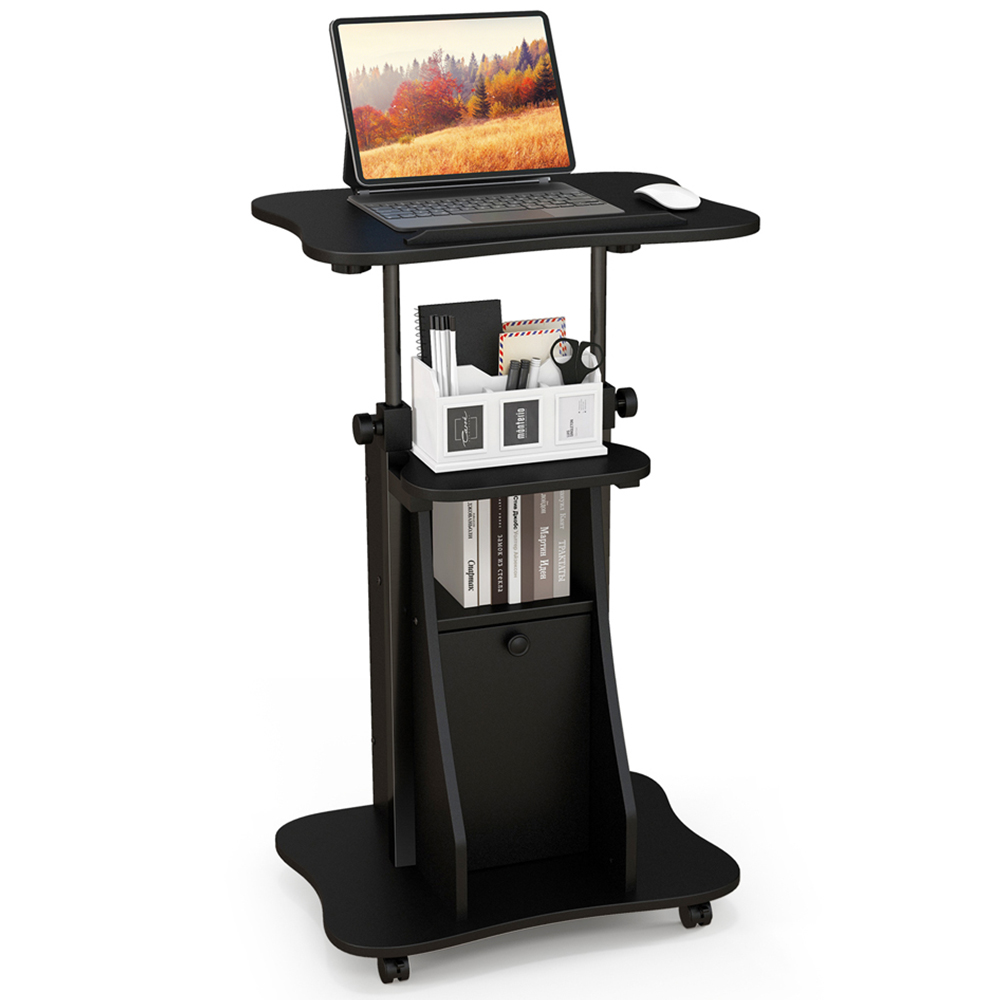 Costway Single Door 2 Shelf Laptop Table Image 3