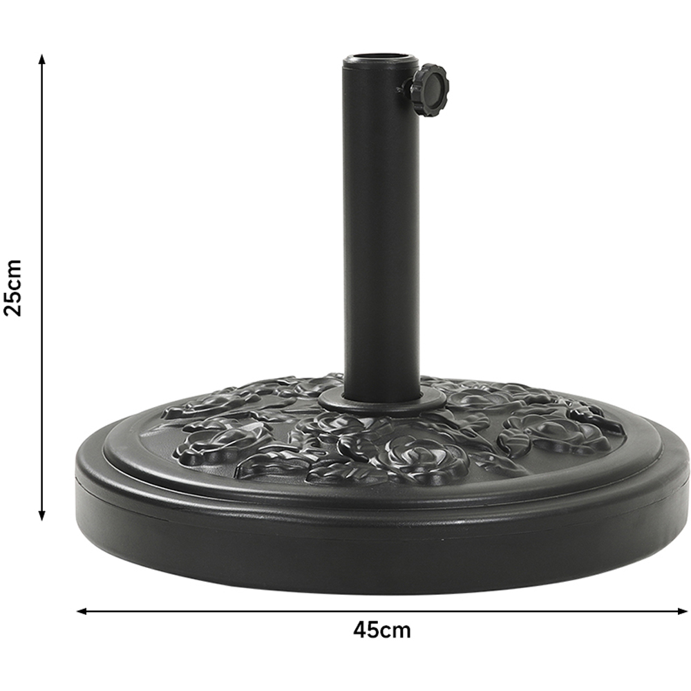 Living and Home Dark Grey 3 Tier Crank and Tilt Parasol with Rose Cement Base 3m Image 8