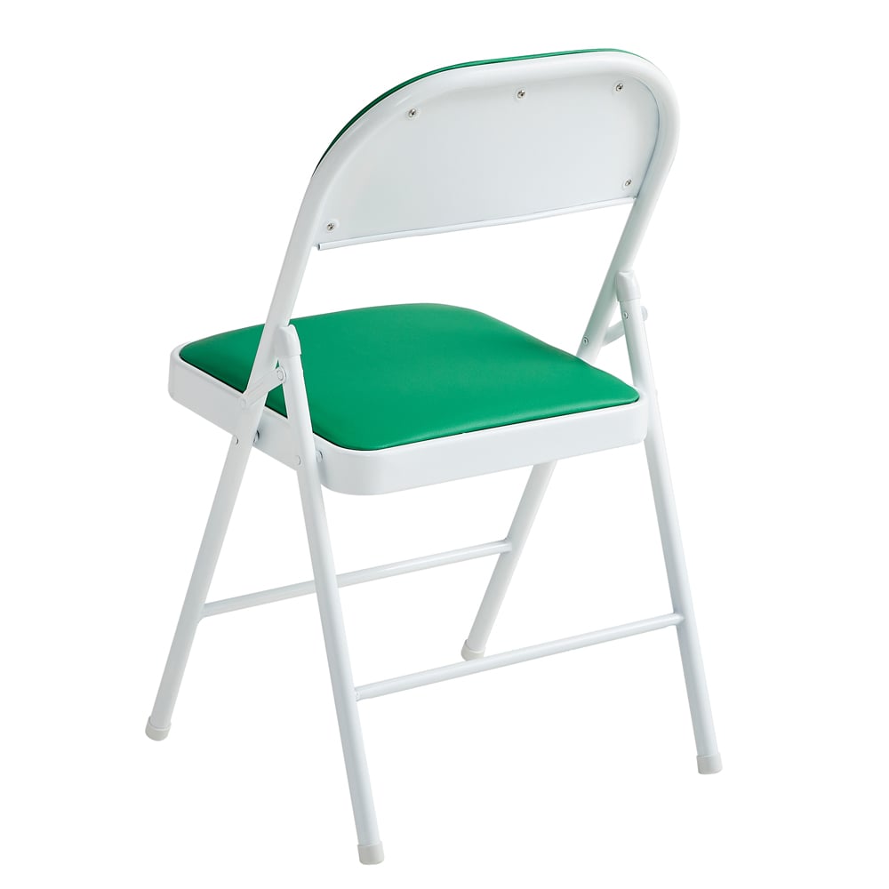wilko Set of 6 Green Padded Folding Metal Dining Chairs Image 4