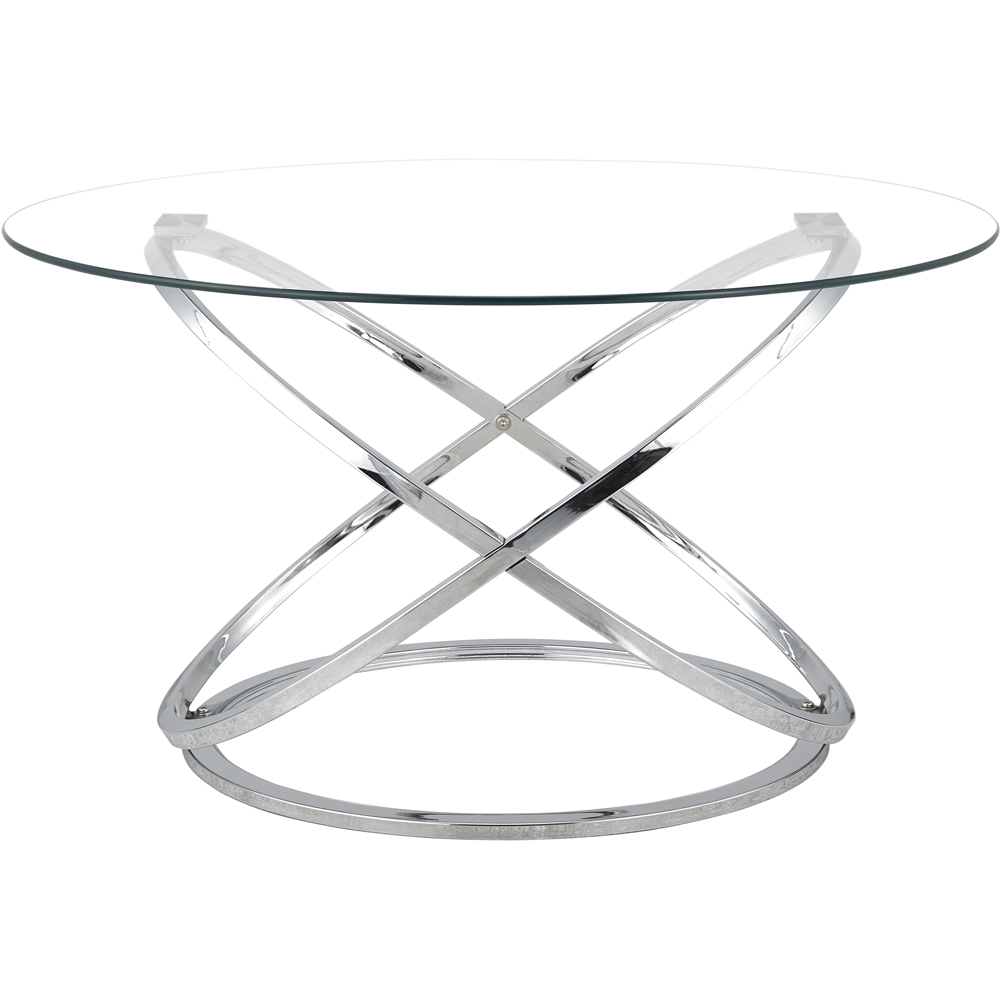 Comfy Living Silver Tempered Glass Coffee Table Image 3