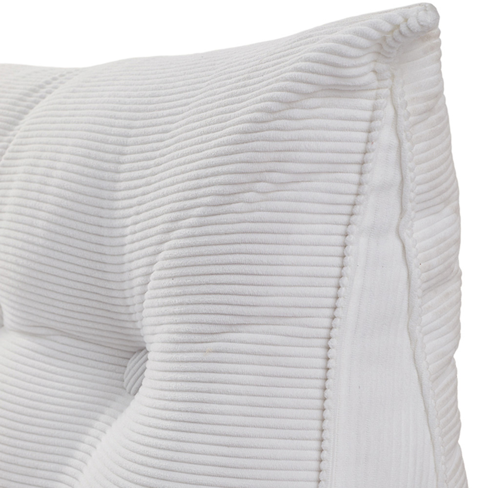 Living and Home Beige Corduroy Wedge Headboard Pillow with Side Pocket 150 x 20cm Image 4