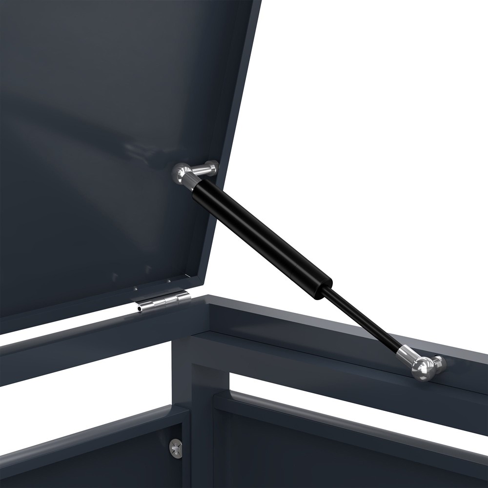 MonsterShop Anthracite Grey Wood Metal 4 Wheelie Bin Storage Shed Image 4