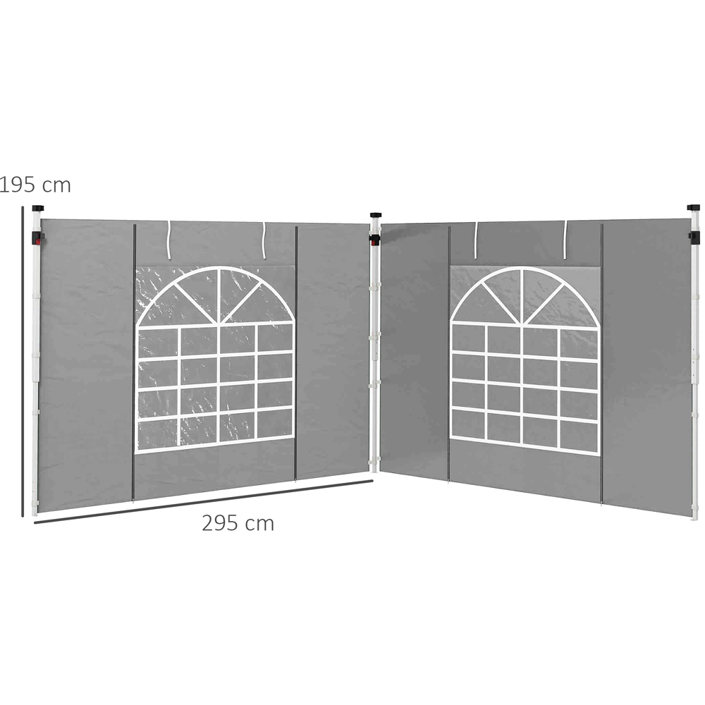 Outsunny Light Grey Replacement Gazebo Side Panel 2 Pack Image 7