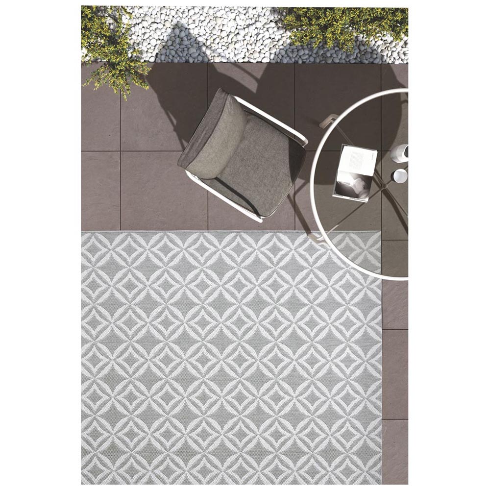 Indoor/Outdoor Rug Diamond Tile Grey 160 x 230cm Image 4