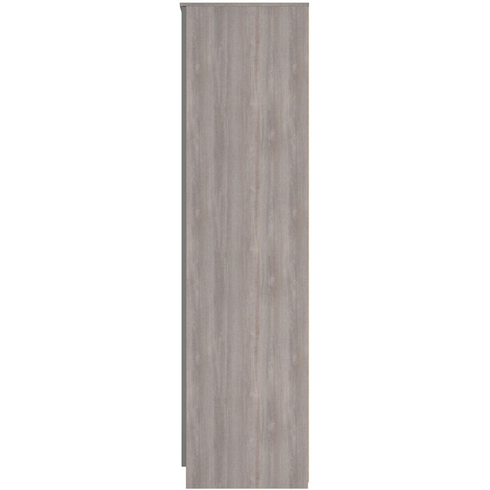 Crowndale Milan 3 Door 2 Drawer Grey Gloss and Grey Oak Tall Mirrored Wardrobe Ready Assembled Image 8